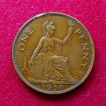 United Kingdom (UK) 1 Penny George VI 1938 Coin