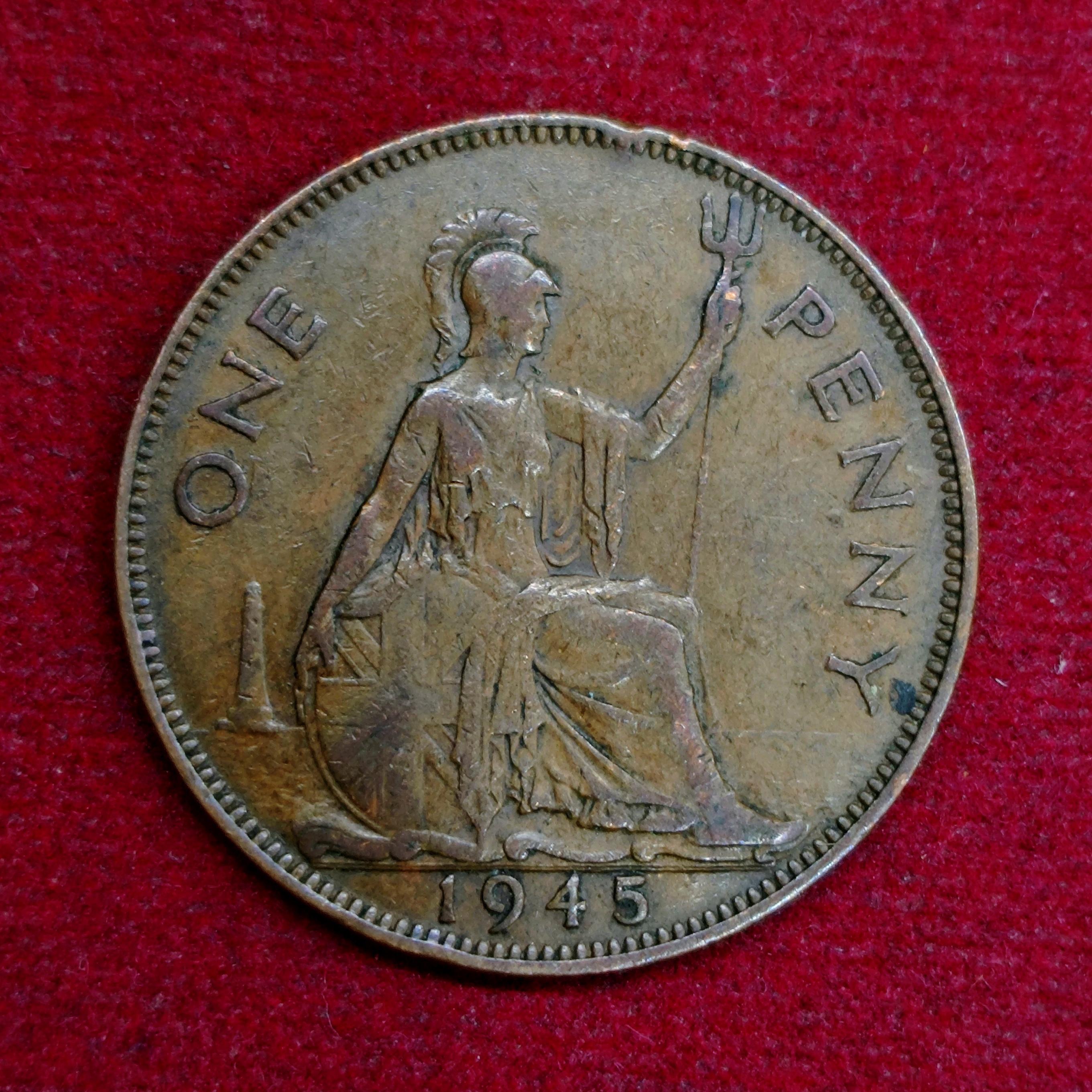United Kingdom (UK) 1 Penny George VI 1945 Coin