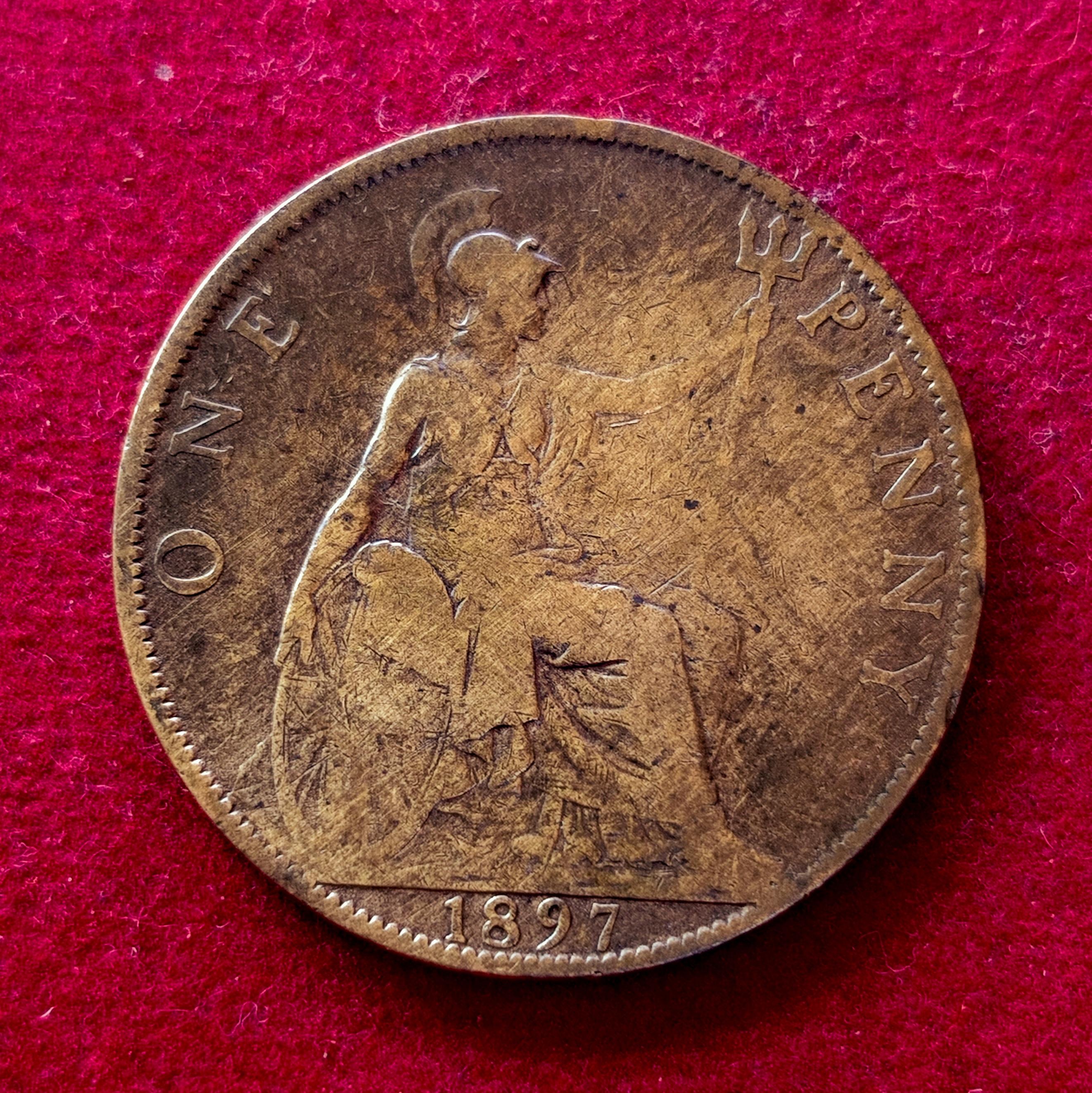 United Kingdom (UK) 1 Penny Victoria 1897 Coin