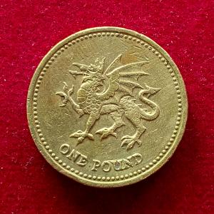 United Kingdom (UK) 1 Pound Elizabeth II Welsh Dragon 2000 Coin