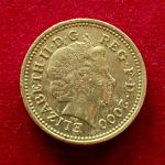 United Kingdom (UK) 1 Pound Elizabeth II Welsh Dragon 2000 Coin