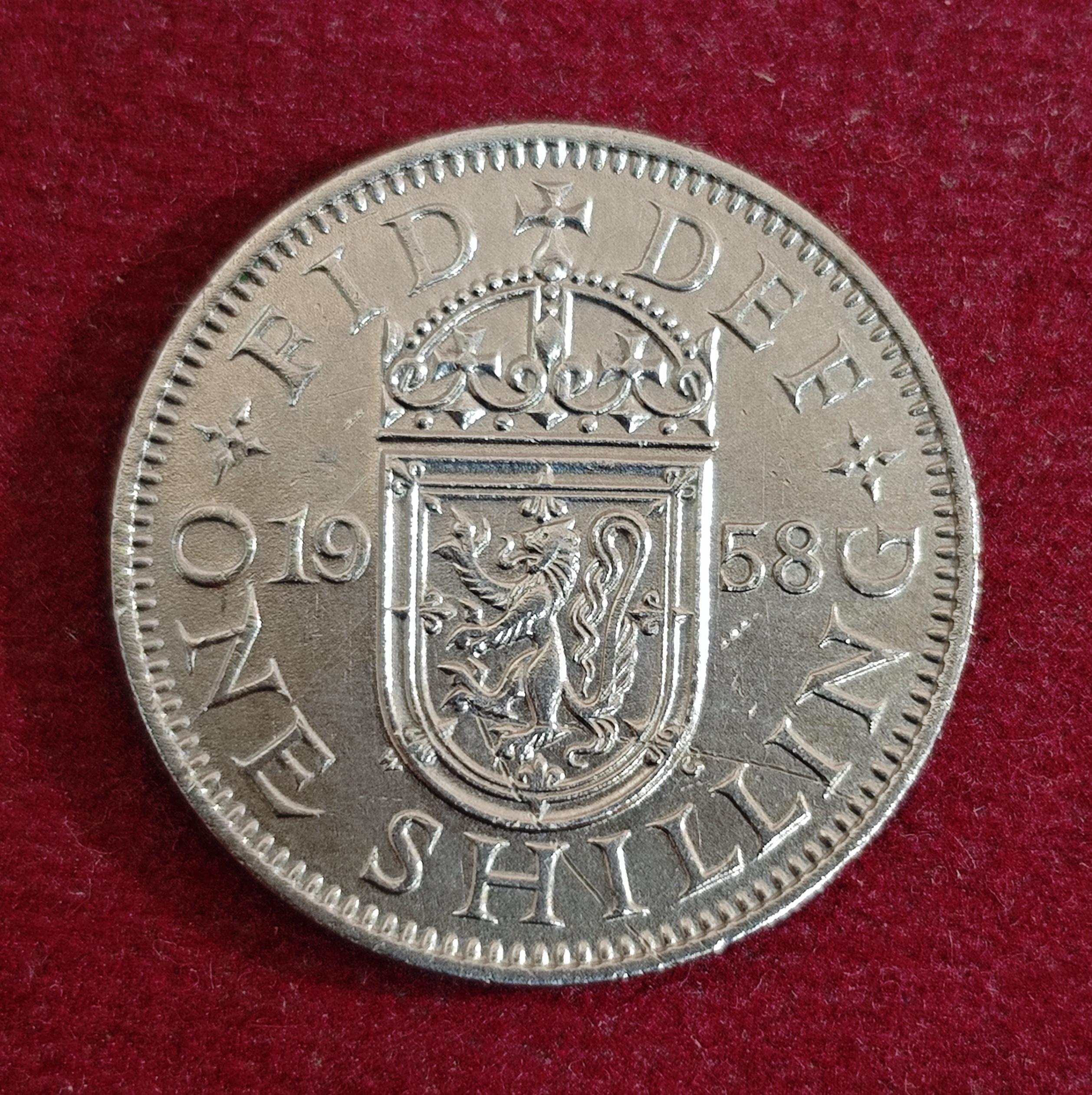 United Kingdom (UK) 1 Shilling - Elizabeth II 1958 Coin