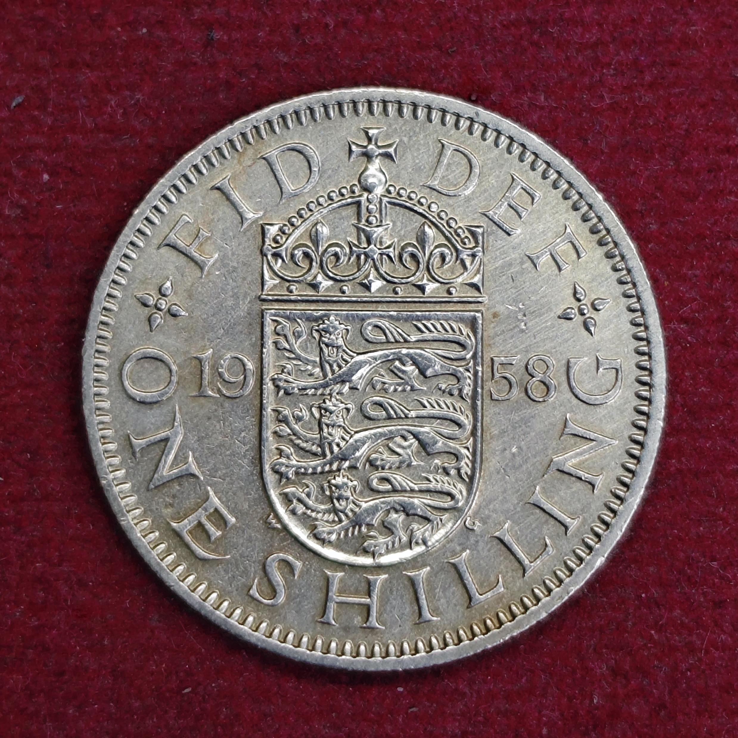 United Kingdom (UK) 1 Shilling - Elizabeth II 1958 Coin