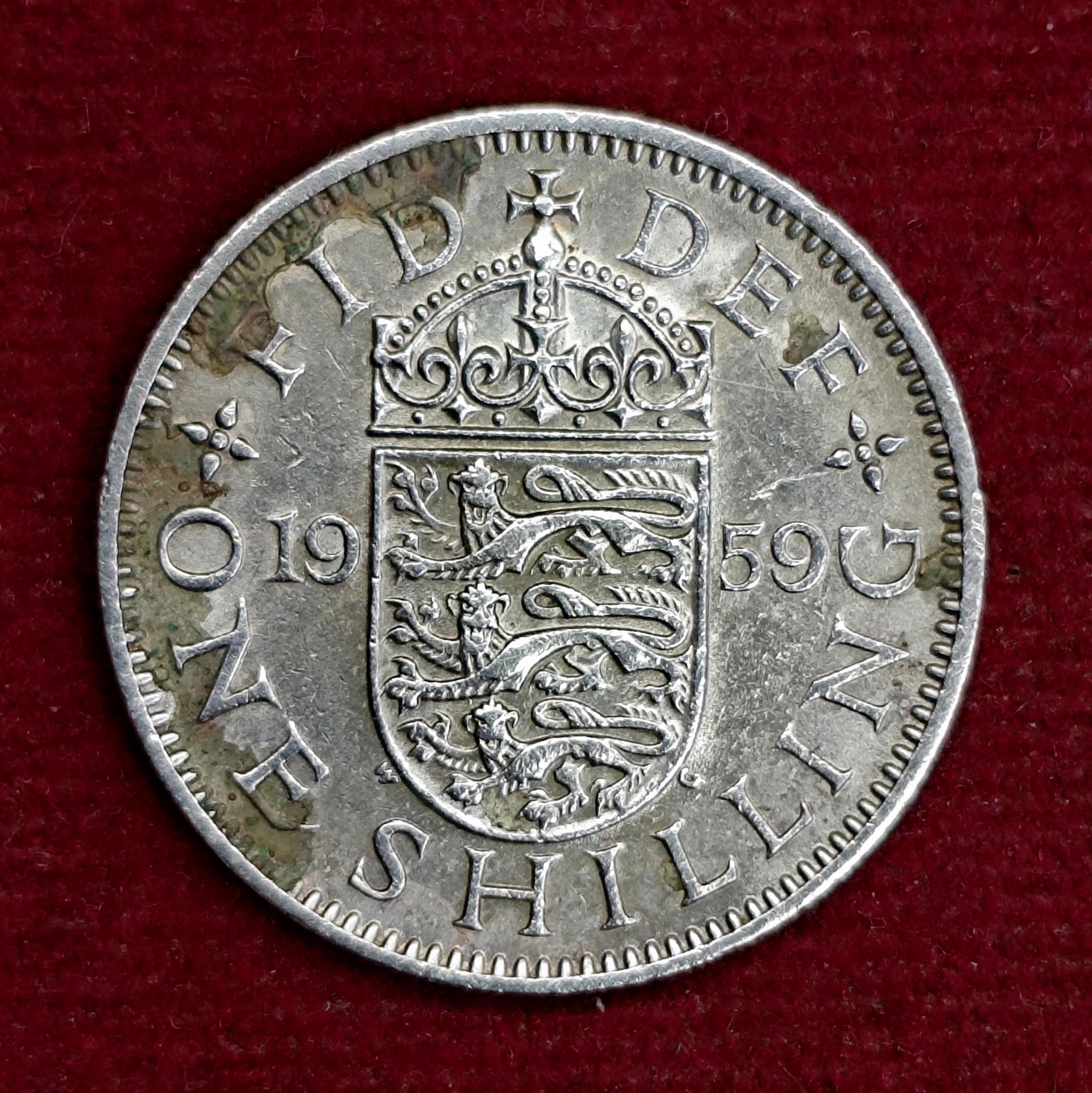 United Kingdom (UK) 1 Shilling - Elizabeth II 1959 Coin