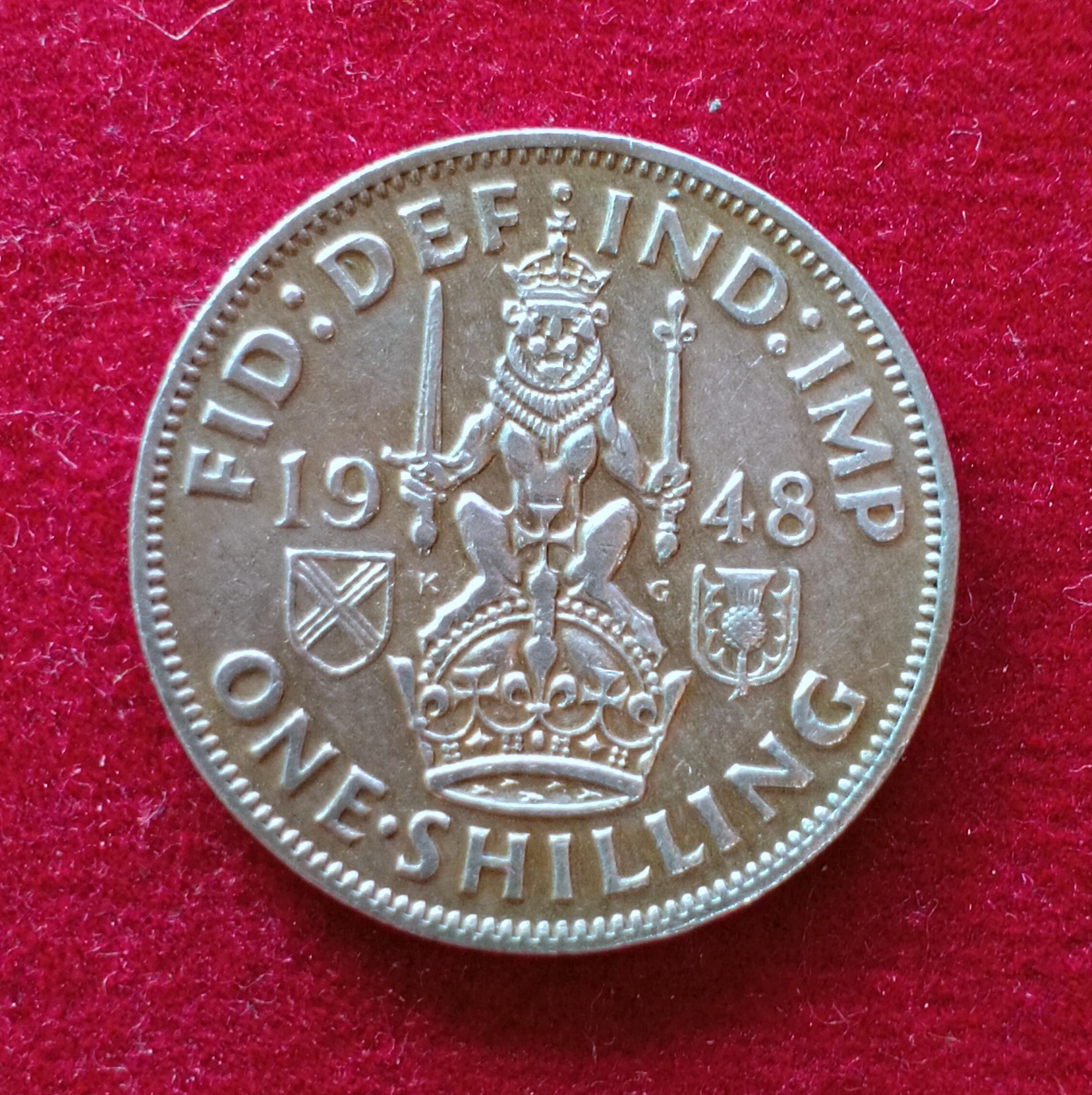 United Kingdom (UK) 1 Shilling George VI  Scottish crest 1948 Coin