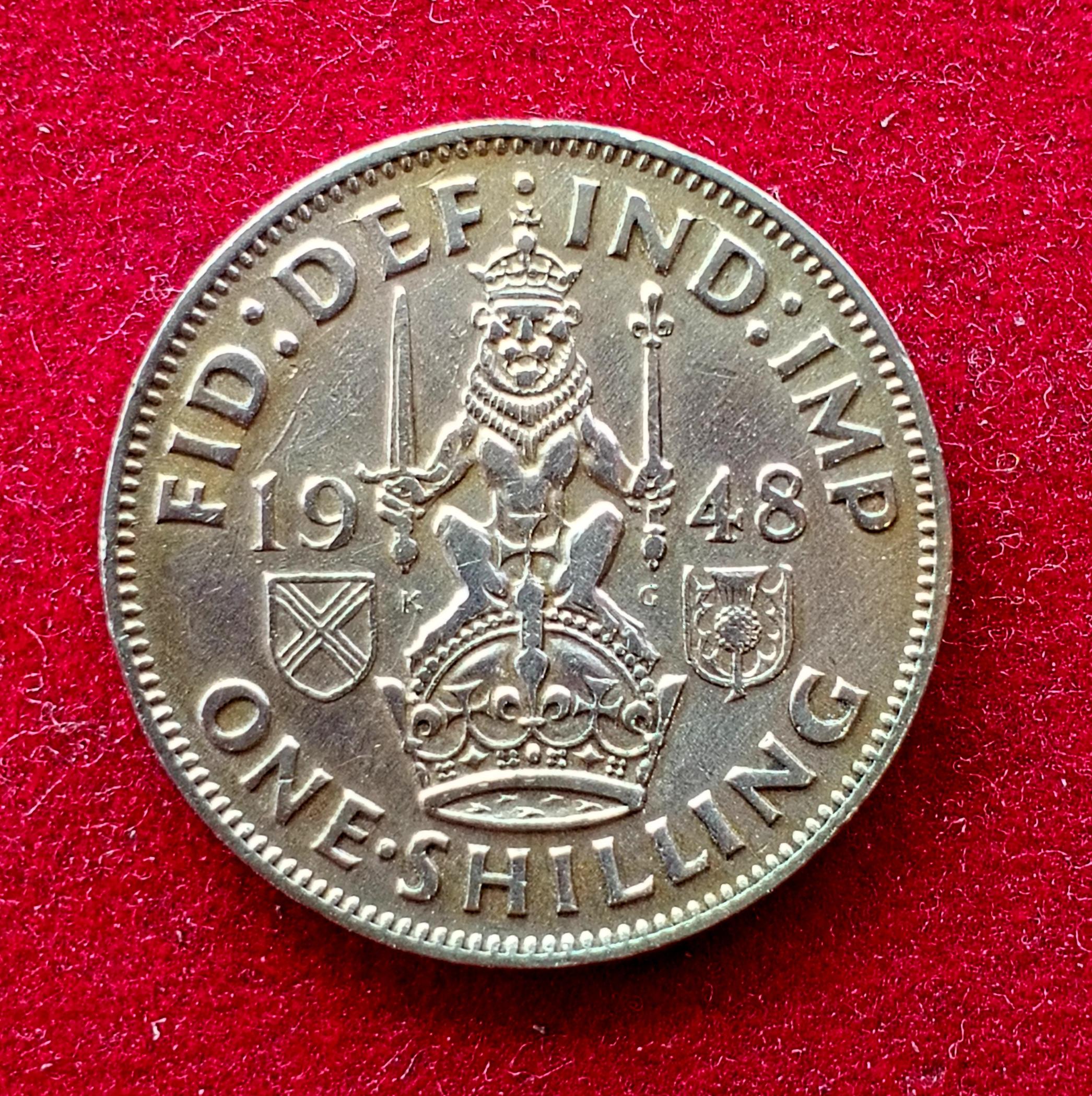 United Kingdom (UK) 1 Shilling George VI  Scottish crest 1948 Coin