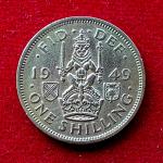 United Kingdom (UK) 1 Shilling George VI Scottish crest 1949 Coin