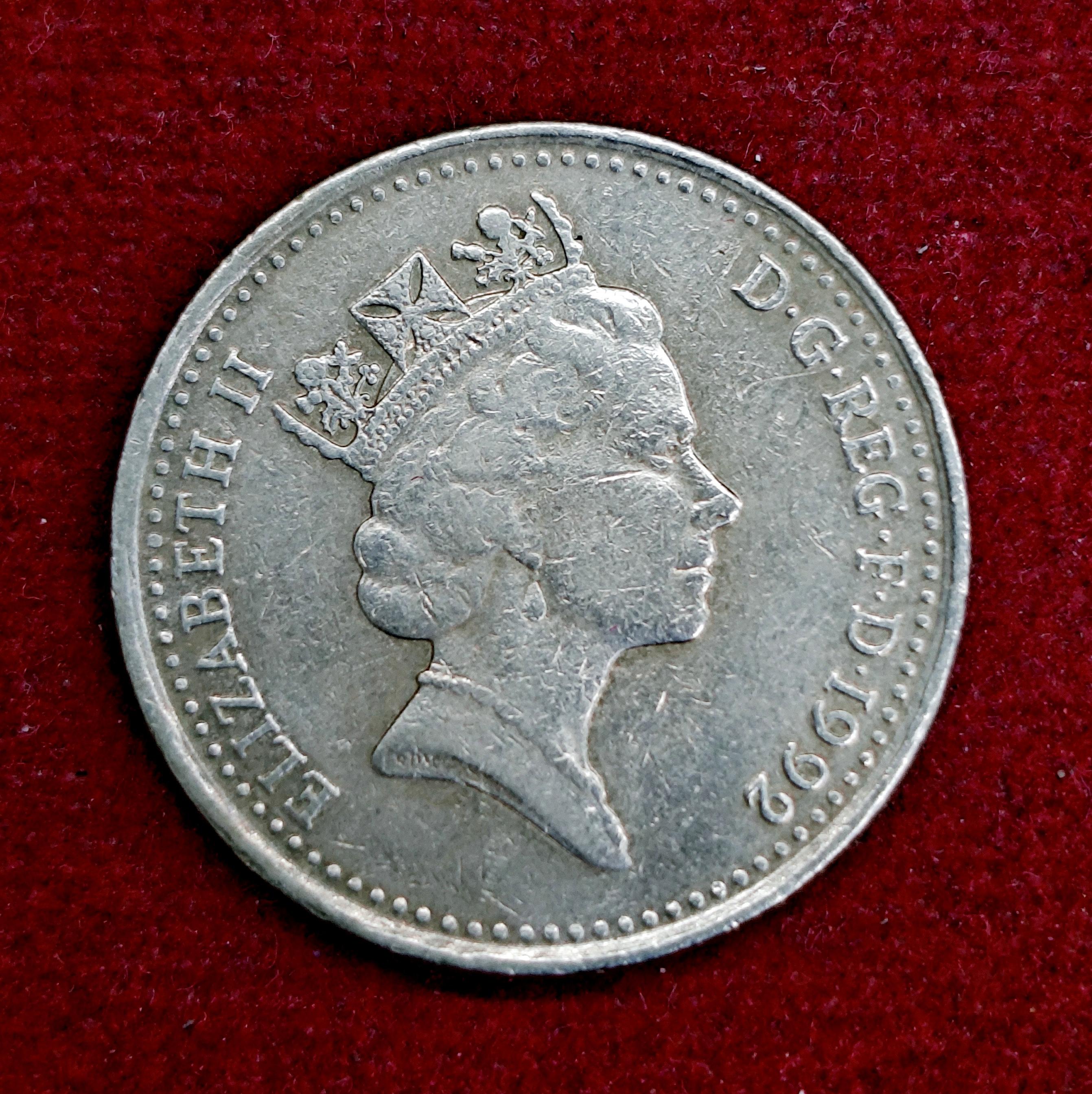 United Kingdom (UK) 10 Pence Elizabeth II 1992 Coin