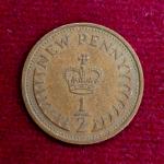 United Kingdom (UK) 1/2 New Penny Elizabeth II 1975 Coin