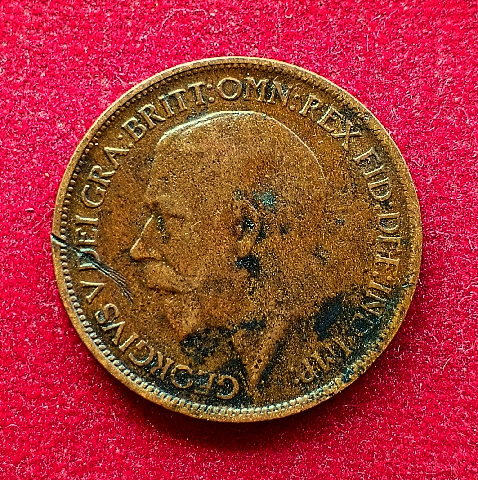 United Kingdom (UK) 1/2 Penny George V 1917 Coin