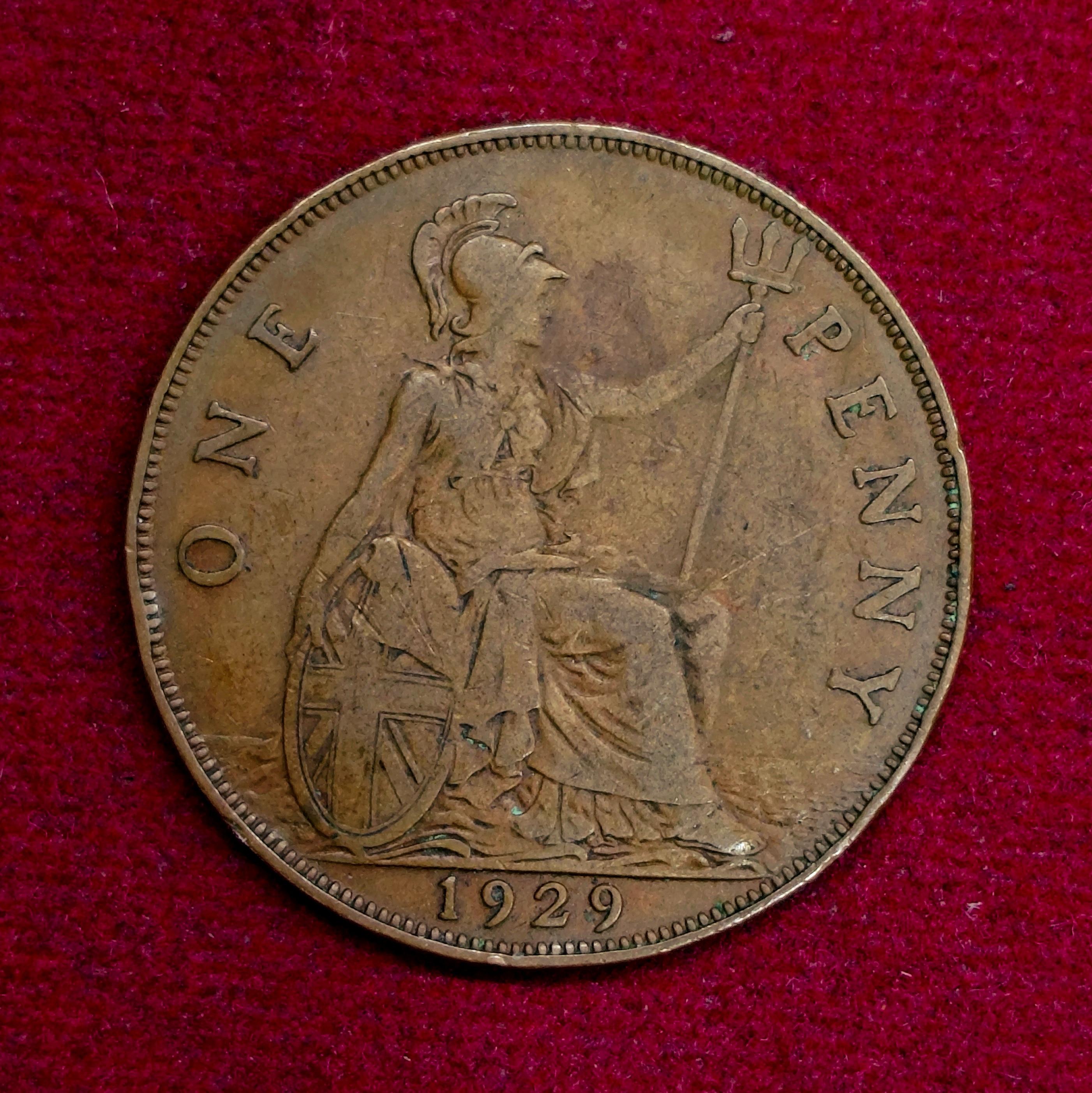 United Kingdom (UK) 1 Penny George V 1929 Coin