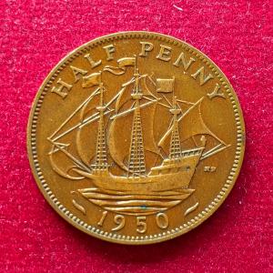 United Kingdom (UK) 1/2 Penny George VI 1950 Coin