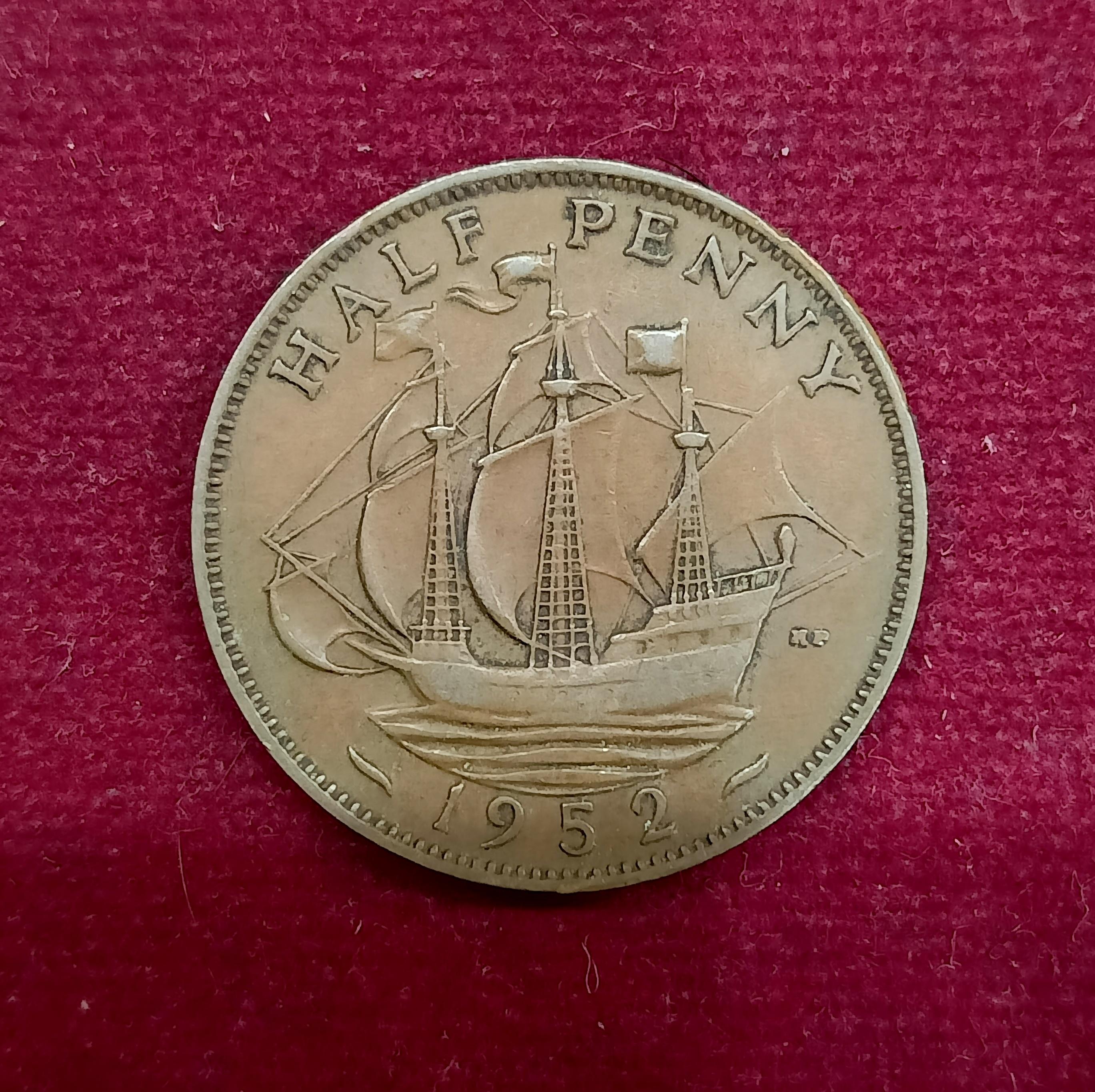 United Kingdom (UK) 1/2 Penny George VI 1952 Coin
