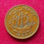 United Kingdom (UK) 1/2 Penny George VI 1954 Coin