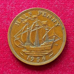 United Kingdom (UK) 1/2 Penny George VI 1954 Coin