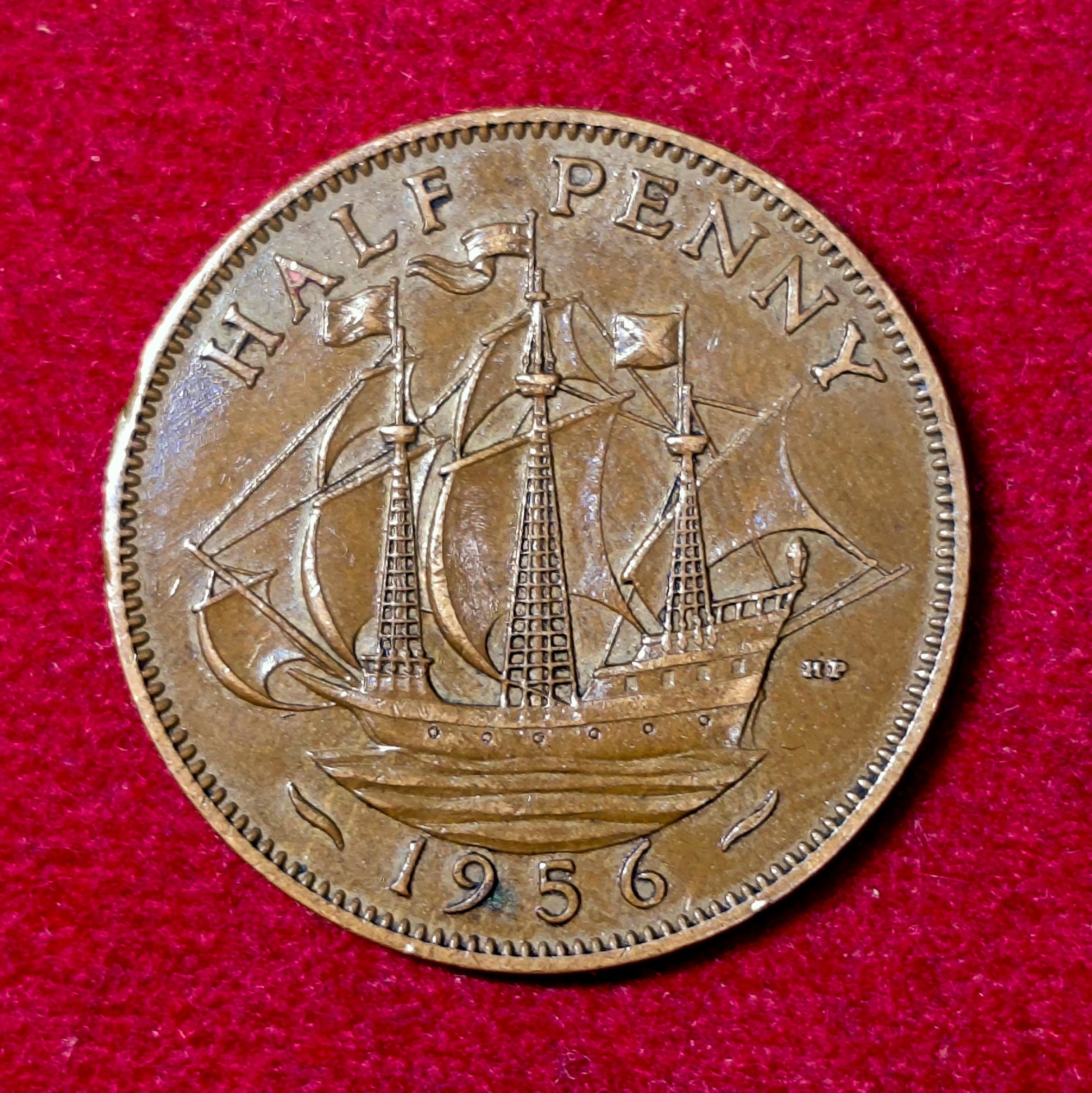 United Kingdom (UK) 1/2 Penny George VI 1956 Coin