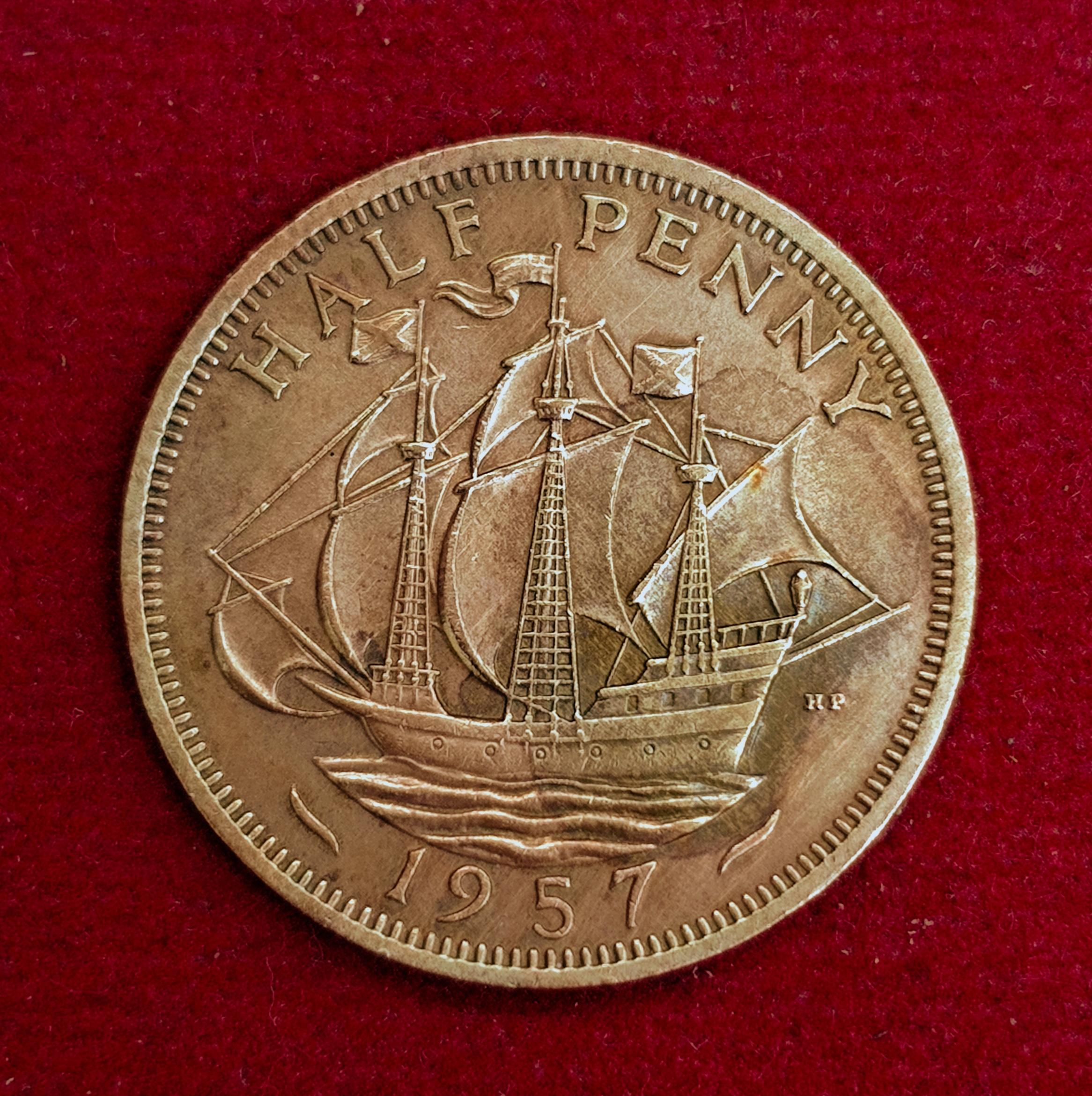 United Kingdom (UK) 1/2 Penny George VI 1957 Coin