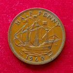 United Kingdom (UK) 1/2 Penny George VI 1960 Coin