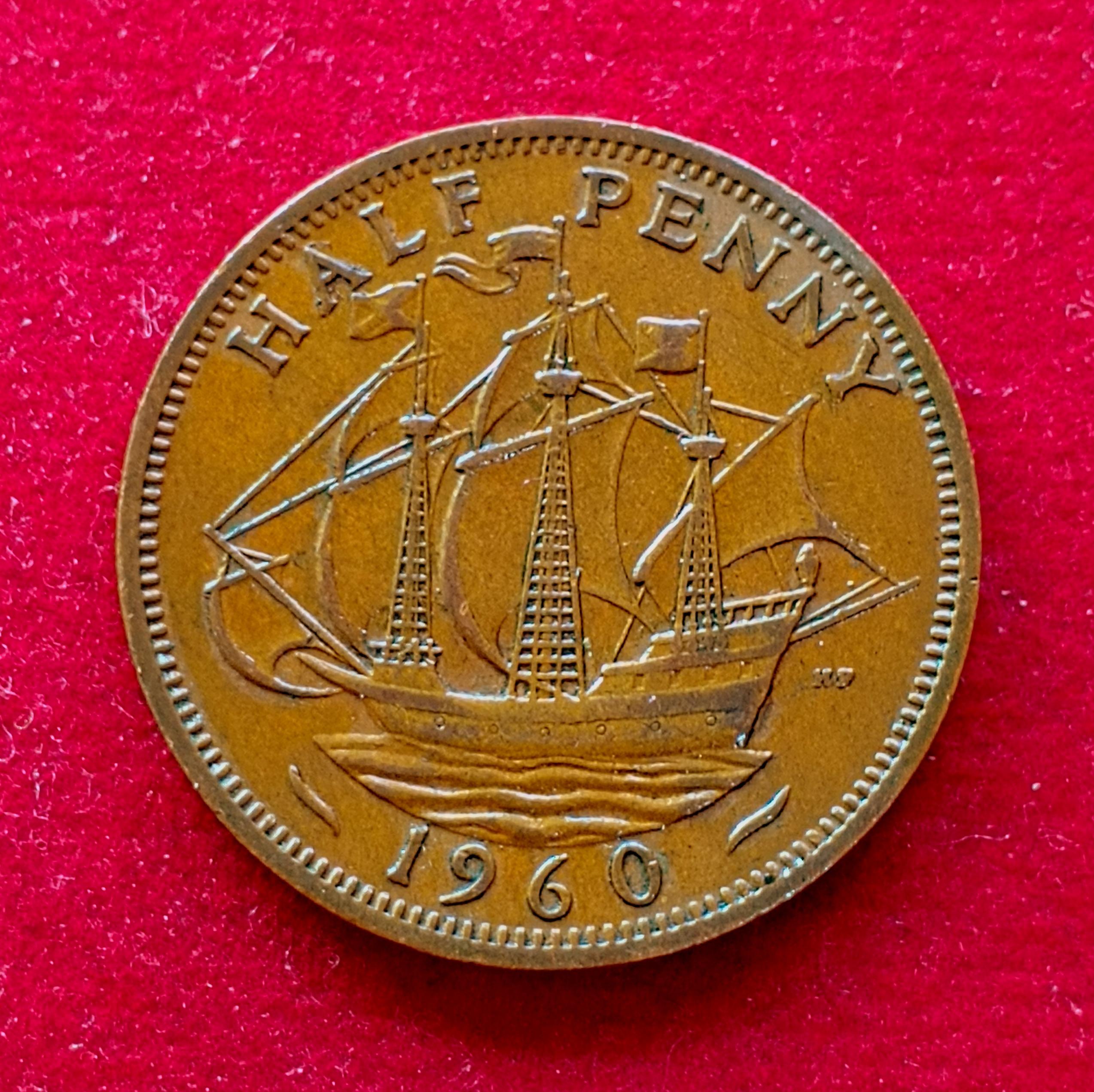 United Kingdom (UK) 1/2 Penny George VI 1960 Coin