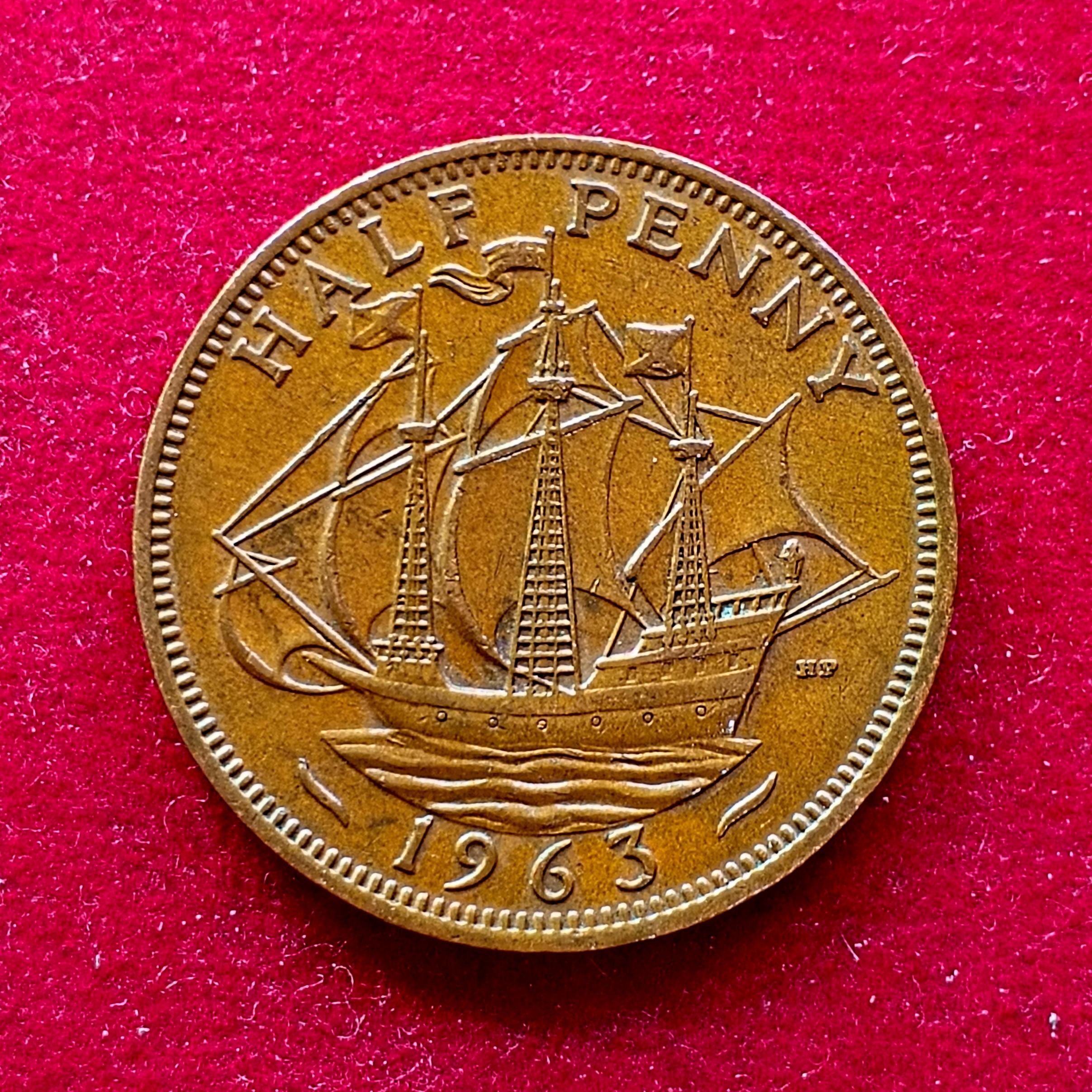 United Kingdom (UK) 1/2 Penny George VI 1963 Coin