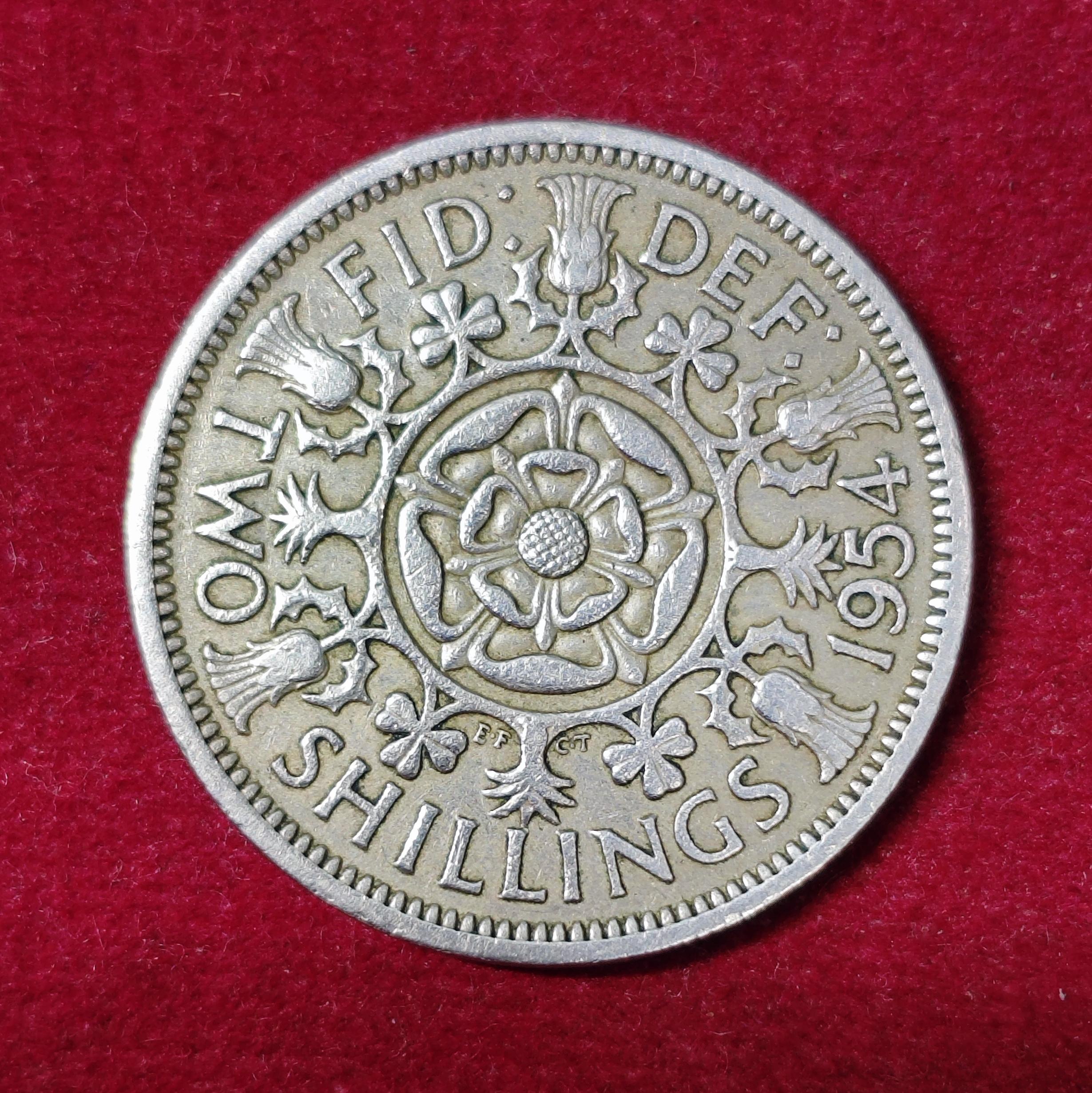 United Kingdom (UK) 2 Shillings Elizabeth II 1954 Coin