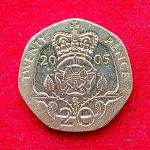 United Kingdom (UK) 20 Pence Elizabeth II 2005 Coin