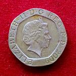 United Kingdom (UK) 20 Pence - Elizabeth II  Royal Shield 2009 Coin