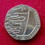 United Kingdom (UK) 20 Pence - Elizabeth II  Royal Shield 2016 Coin