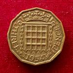 United Kingdom (UK) 3 Pence - Elizabeth II 1954 Coin