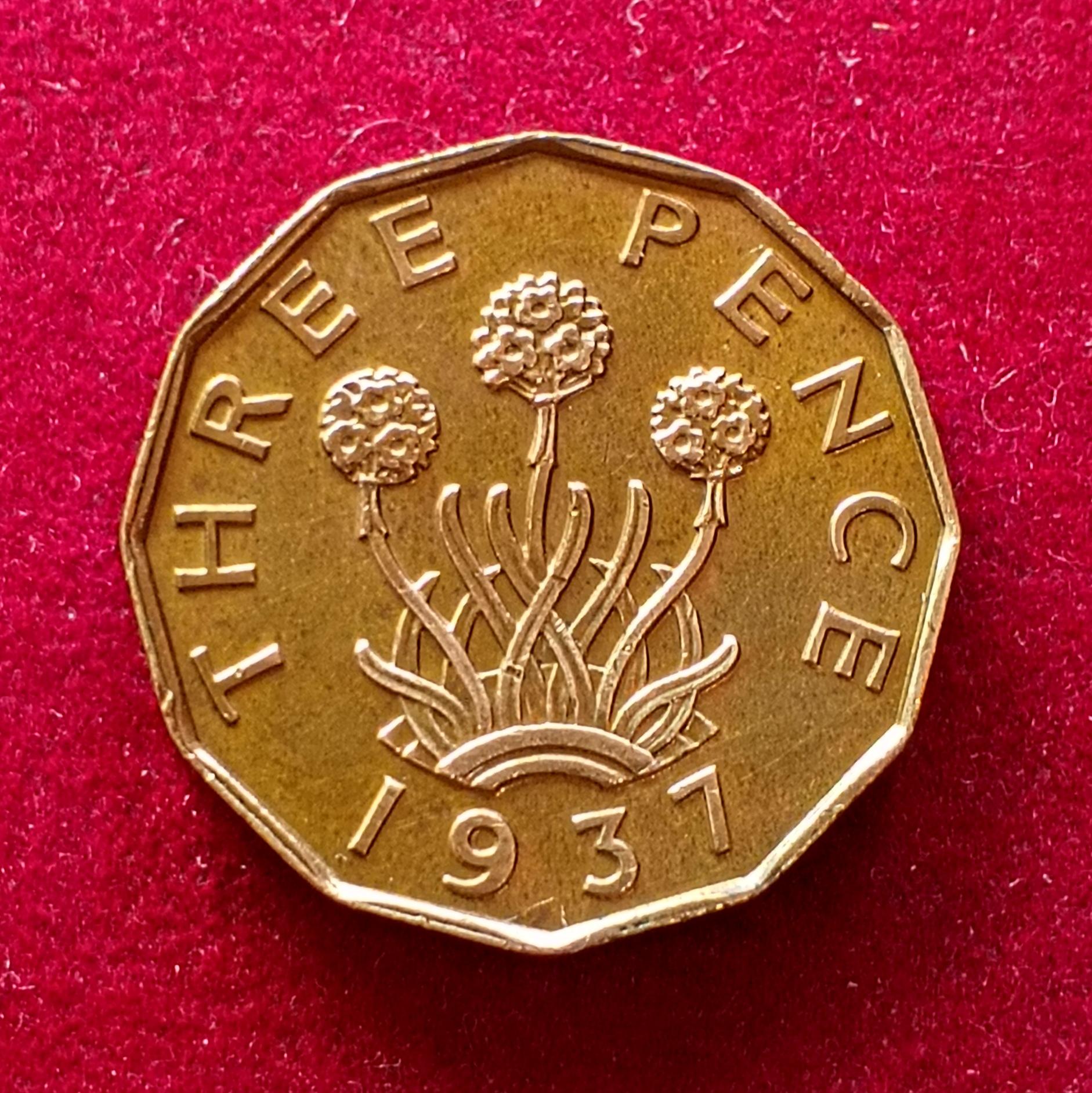 United Kingdom (UK) 3 Pence George VI 1937 Coin