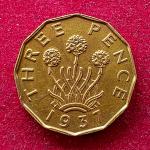 United Kingdom (UK) 3 Pence George VI 1937 Coin