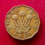 United Kingdom (UK) 3 Pence George VI 1937 Coin