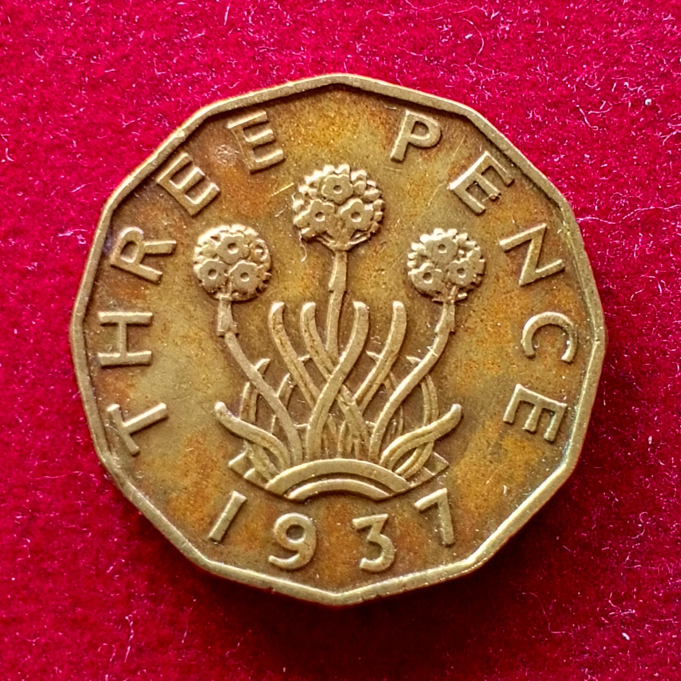 United Kingdom (UK) 3 Pence George VI 1937 Coin
