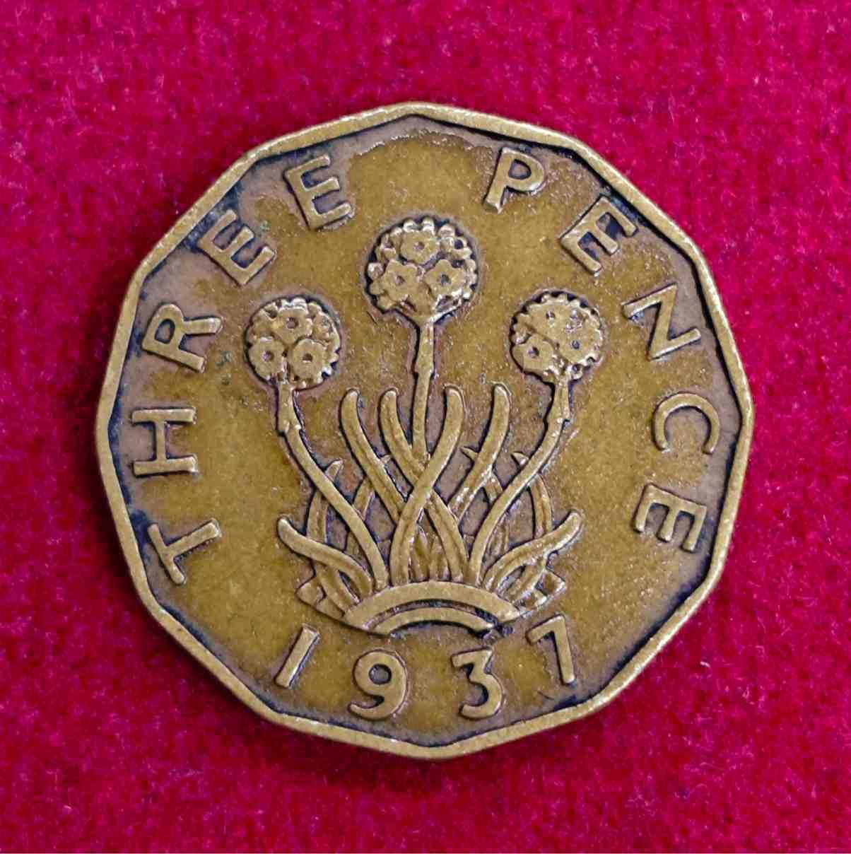 United Kingdom (UK) 3 Pence George VI 1937 Coin