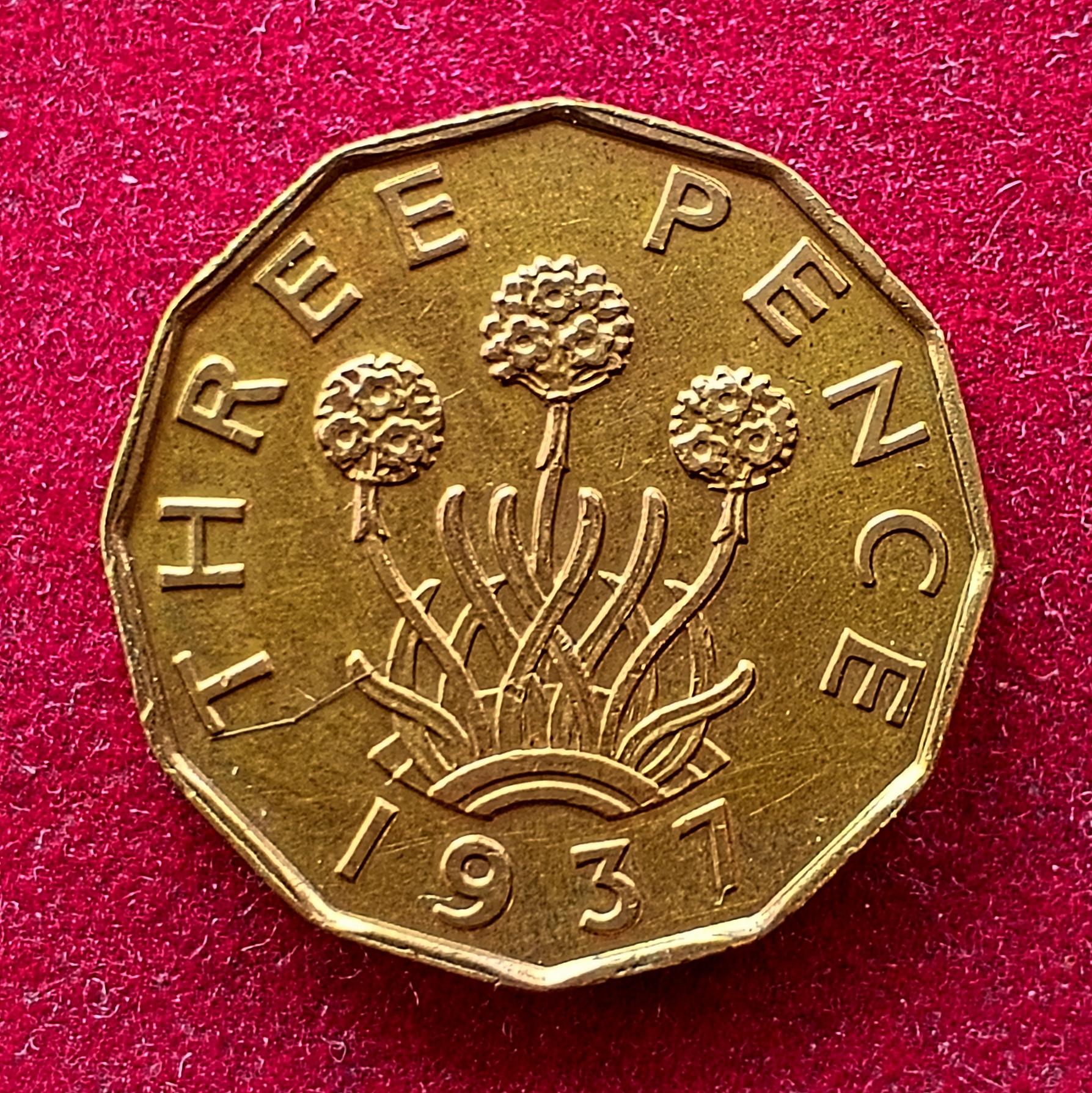 United Kingdom (UK) 3 Pence George VI 1937 Coin
