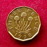 United Kingdom (UK) 3 Pence George VI 1938 Coin