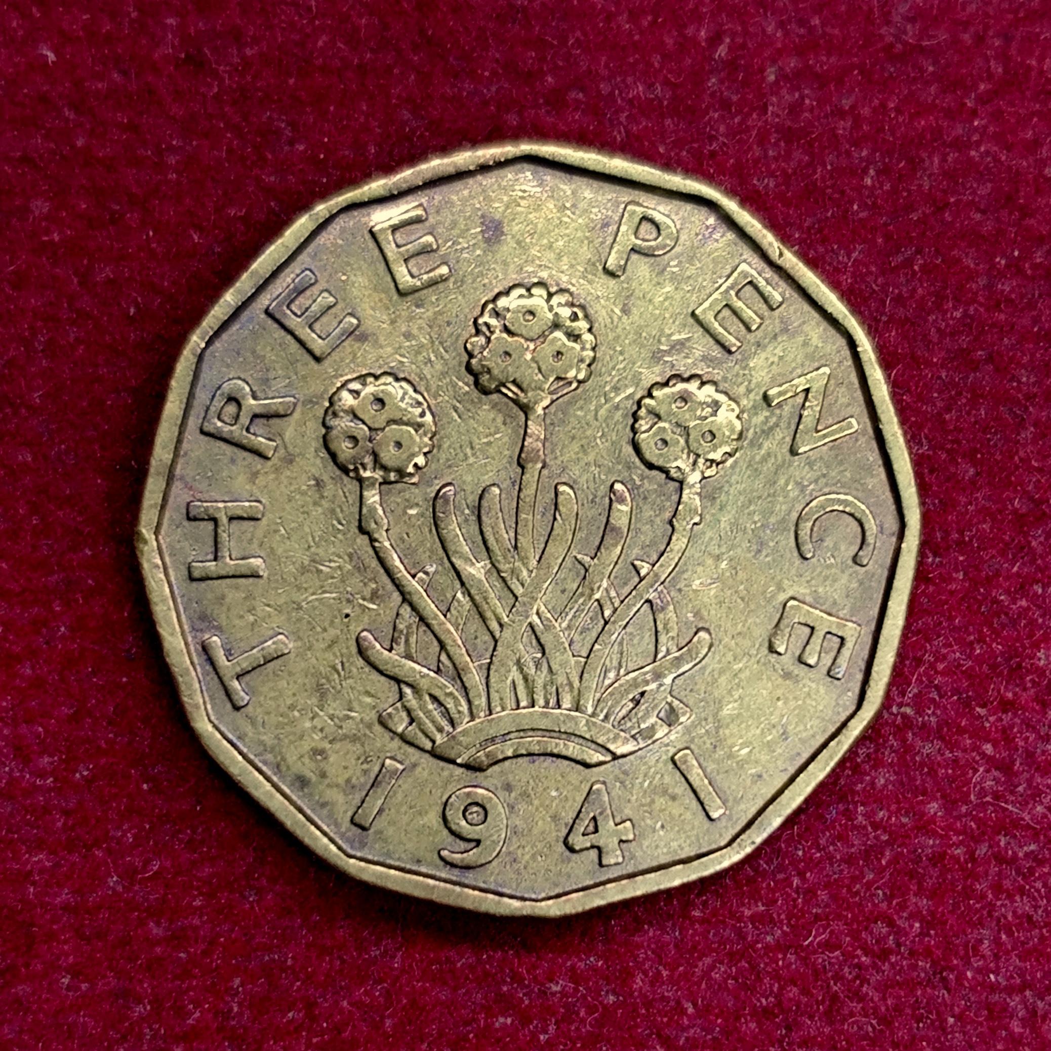 United Kingdom (UK) 3 Pence George VI 1941 Coin