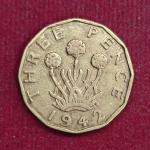 United Kingdom (UK) 3 Pence George VI 1942 Coin