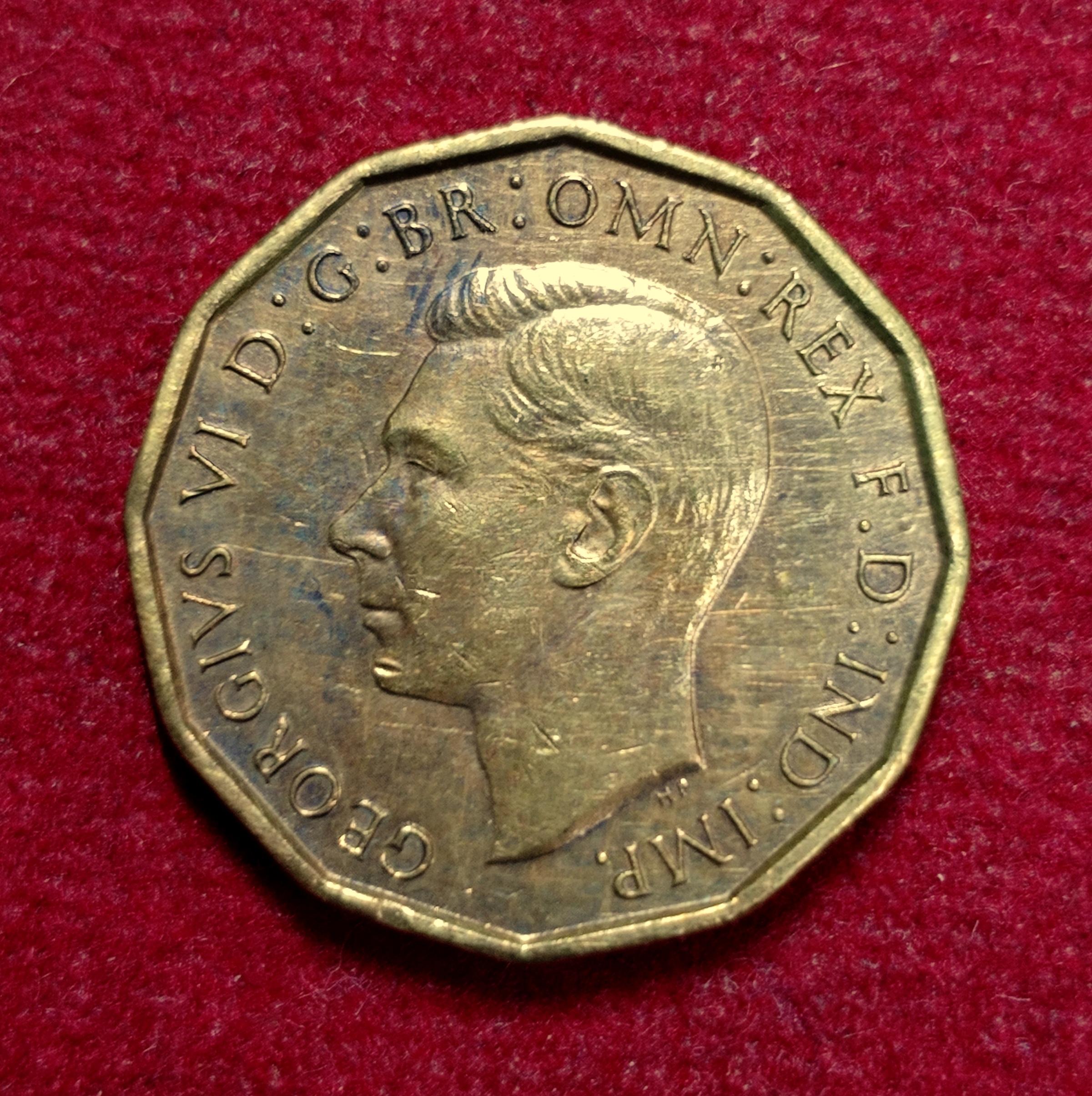 United Kingdom (UK) 3 Pence George VI 1944 Coin