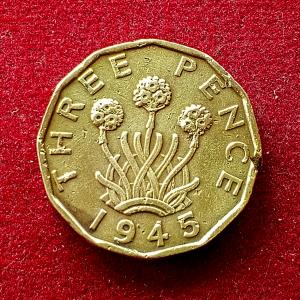 United Kingdom (UK) 3 Pence George VI 1945 Coin