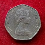 United Kingdom (UK) 50 Pence Elizabeth II 1973 Coin
