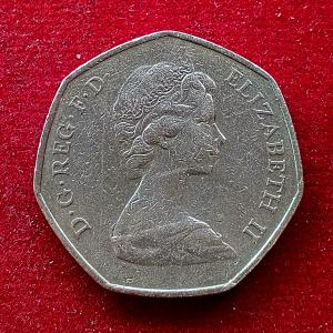 United Kingdom (UK) 50 Pence Elizabeth II 1973 Coin