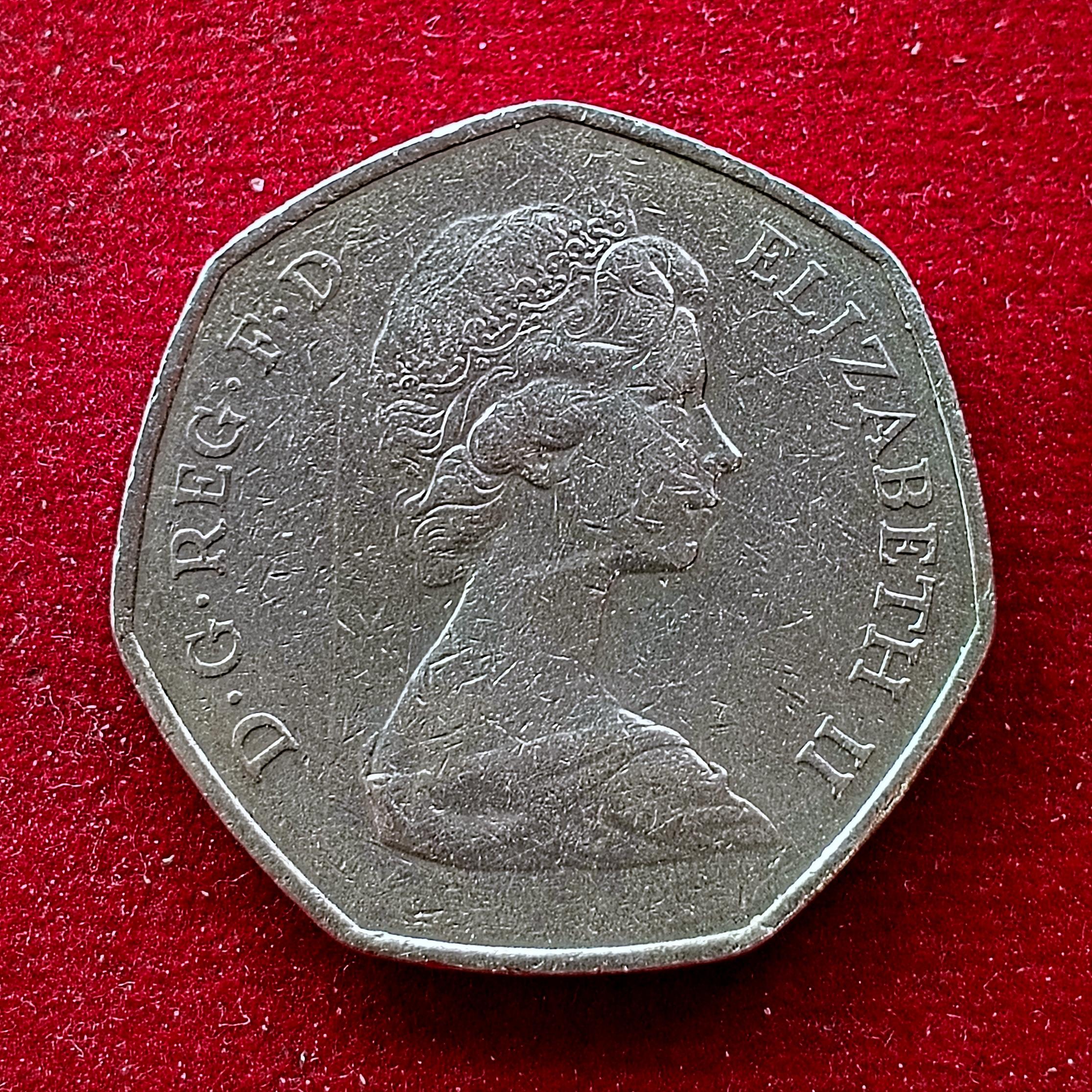 United Kingdom (UK) 50 Pence Elizabeth II 1973 Coin