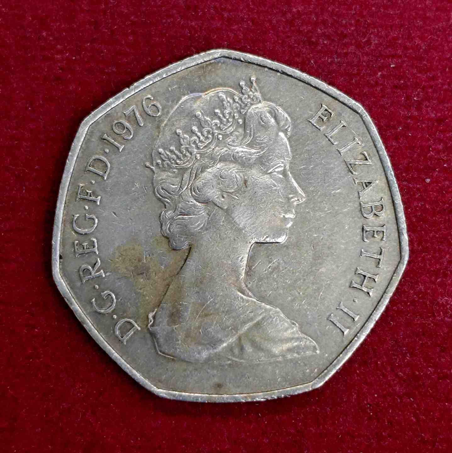 United Kingdom (UK) 50 Pence Elizabeth II 1976 Coin