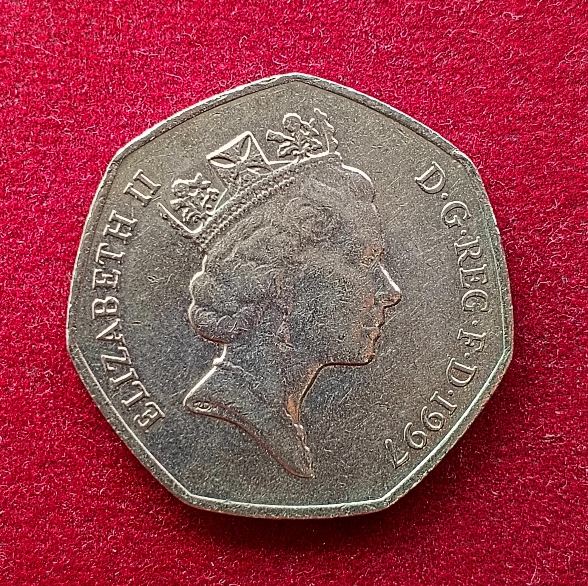 United Kingdom (UK) 50 Pence Elizabeth II 1997 Coin