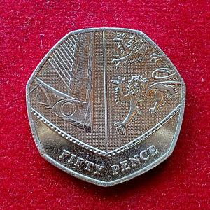 United Kingdom (UK) 50 Pence Elizabeth II 2019 Coin