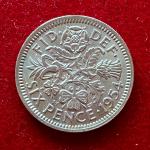 United Kingdom (UK) 6 Pence Elizabeth II 1954 Coin