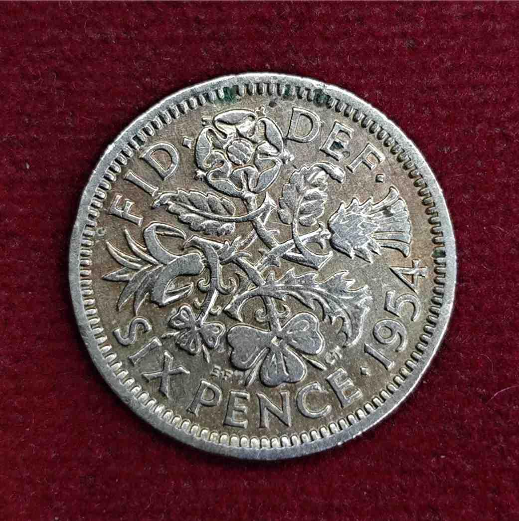 United Kingdom (UK) 6 Pence Elizabeth II 1954 Coin