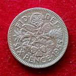 United Kingdom (UK) 6 Pence Elizabeth II 1955 Coin