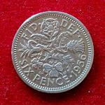 United Kingdom (UK) 6 Pence Elizabeth II 1956 Coin